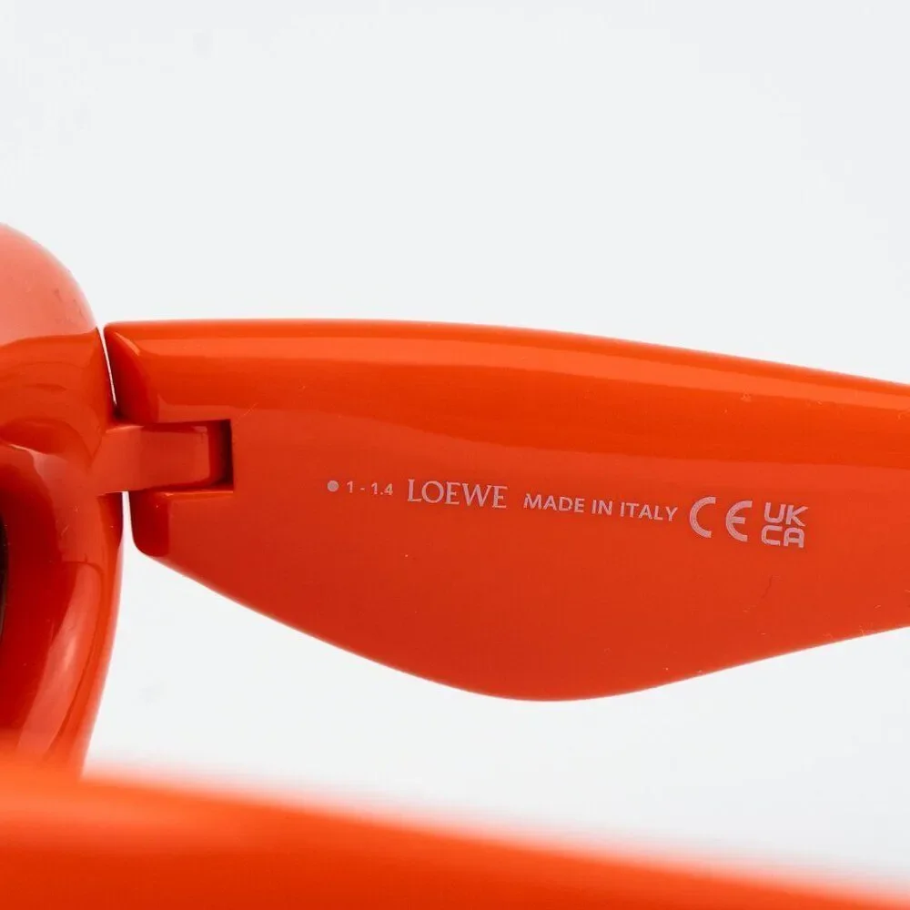 Loewe INFLATED Men Sunglasses Orange Brown Cat Eye LW40097I 42E NEW AUTHENTIC